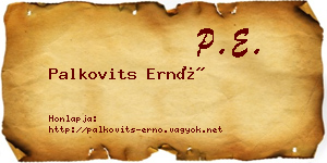 Palkovits Ernő névjegykártya